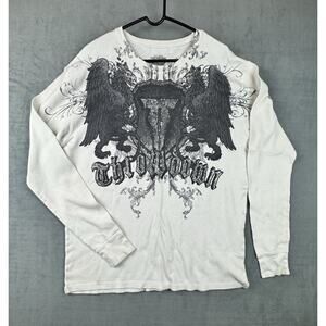 Throwdown Premium By Affliction Graphic Long Sleeve T-Shirt XXXL White